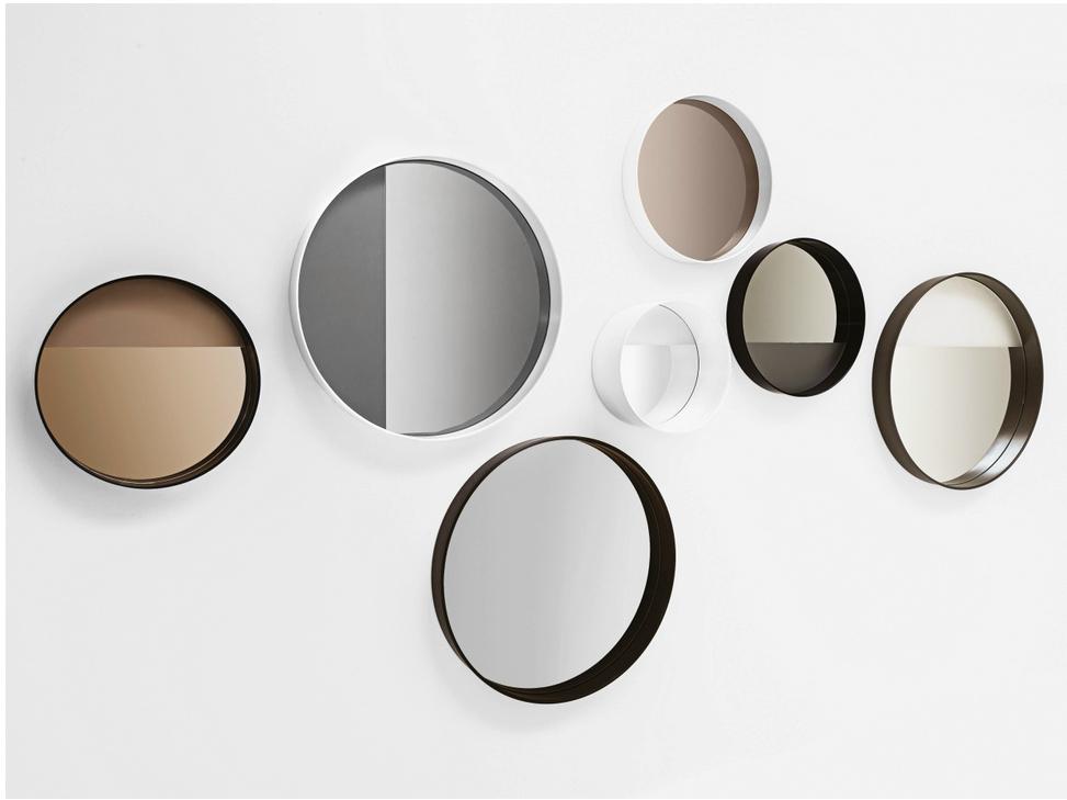 HORIZON LINEA Round wall-mounted framed mirror