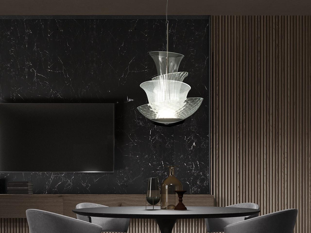 TREVI LED blown glass pendant lamp