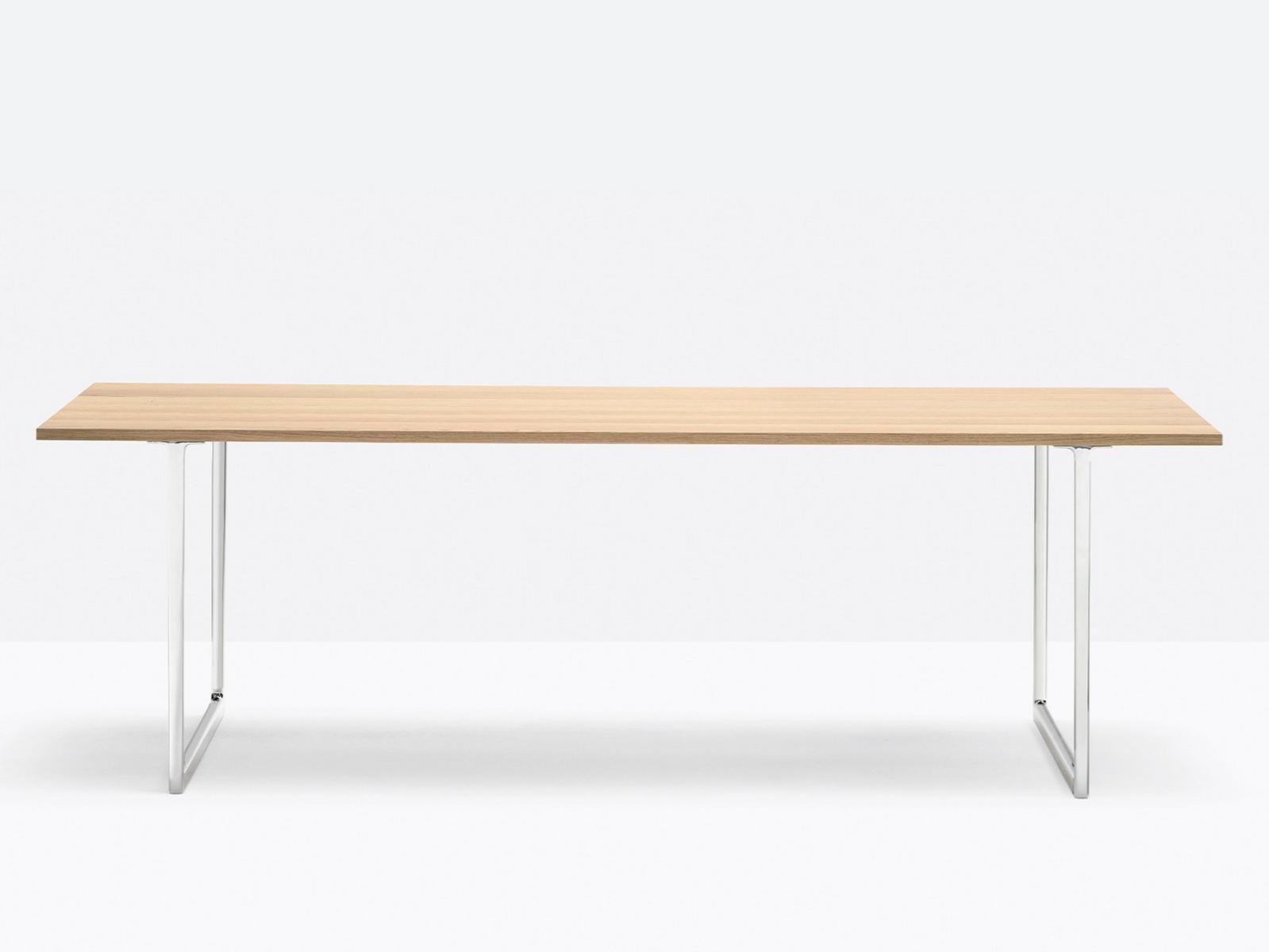 TOA DESK TOA240X90 Rectangular oak and aluminium table