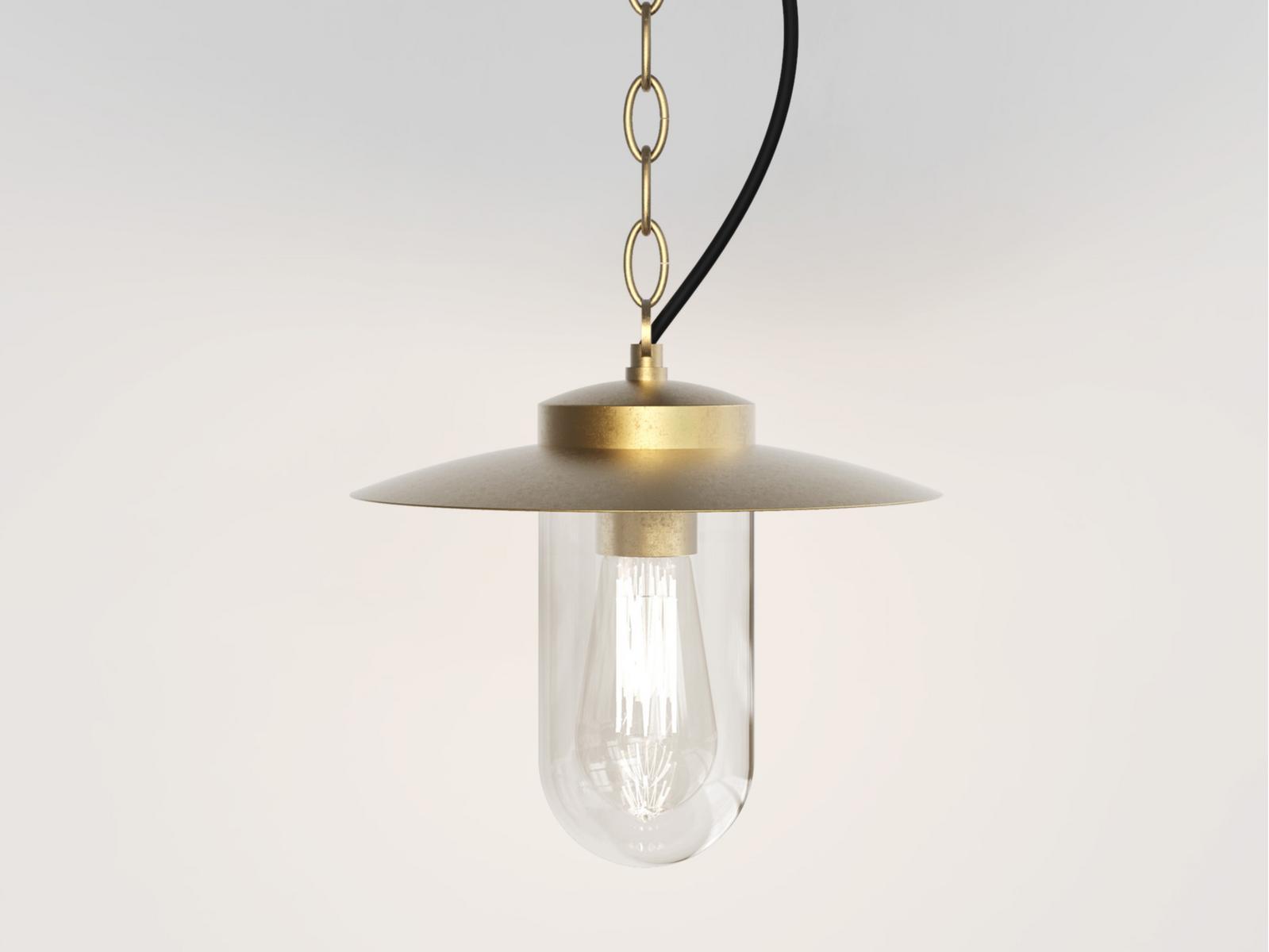 PORTREE LED pendant lamp in brass and glass