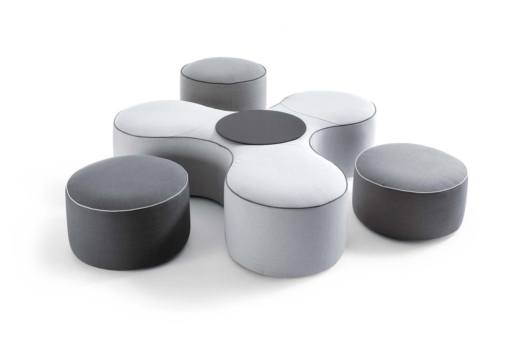 BLOW Upholstered fabric pouf