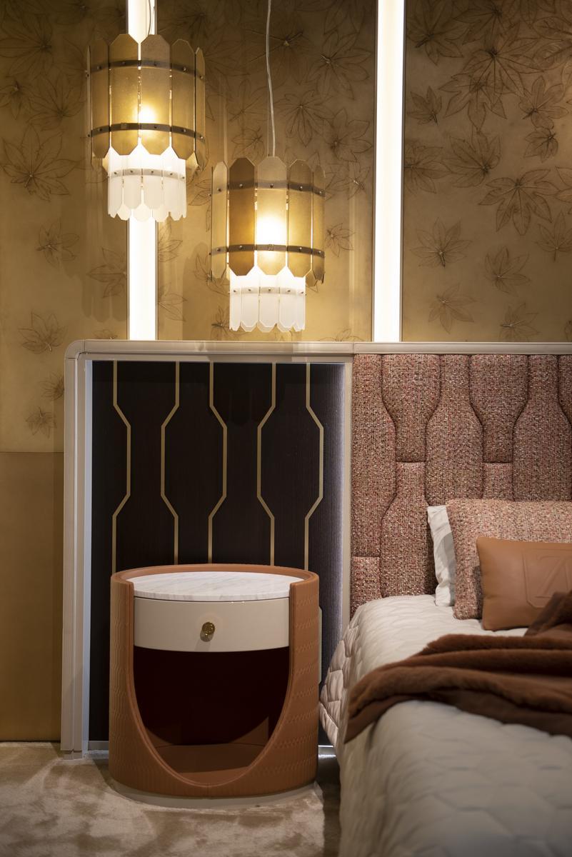 ELYPSE Oval bedside table with drawers