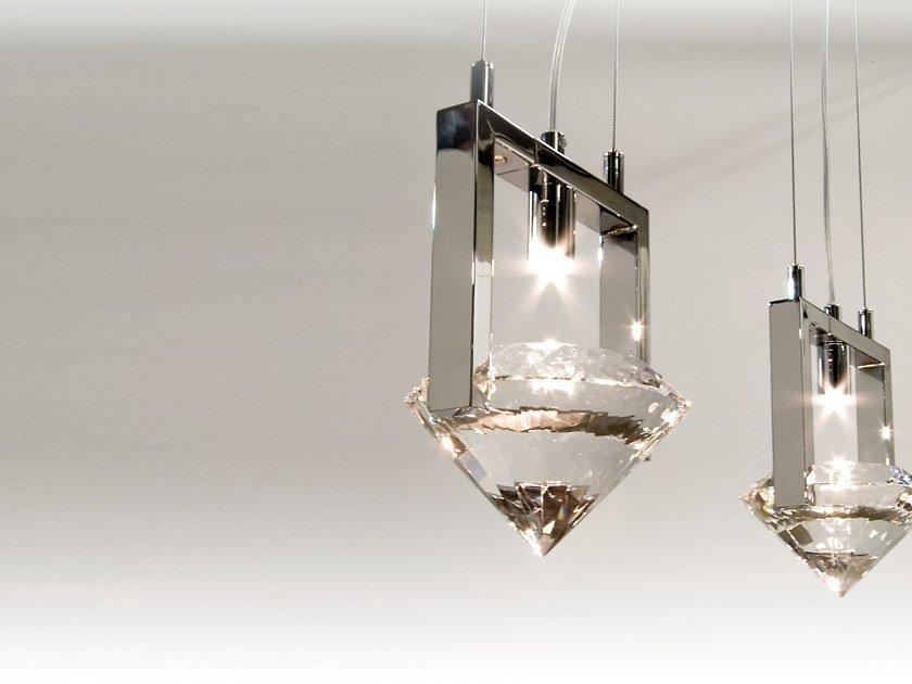 ELEMENTS OF LOVE H2 Direct light metal pendant lamp with crystals
