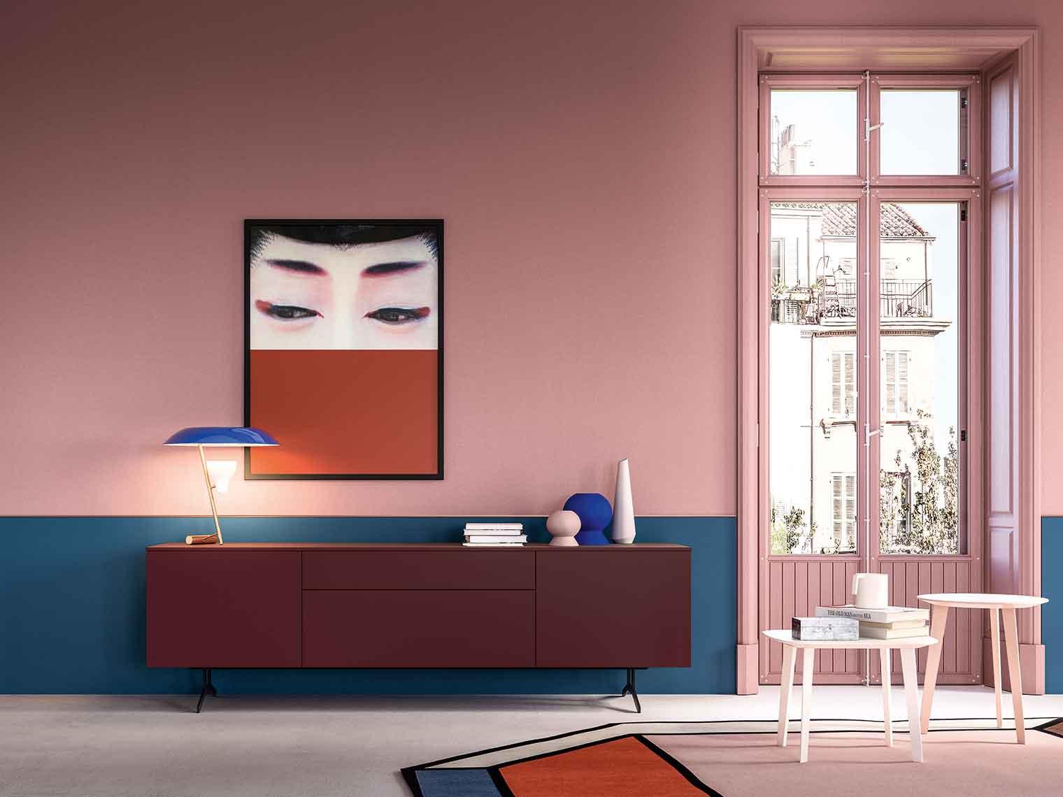 NOBEL Modular melamine sideboard with doors