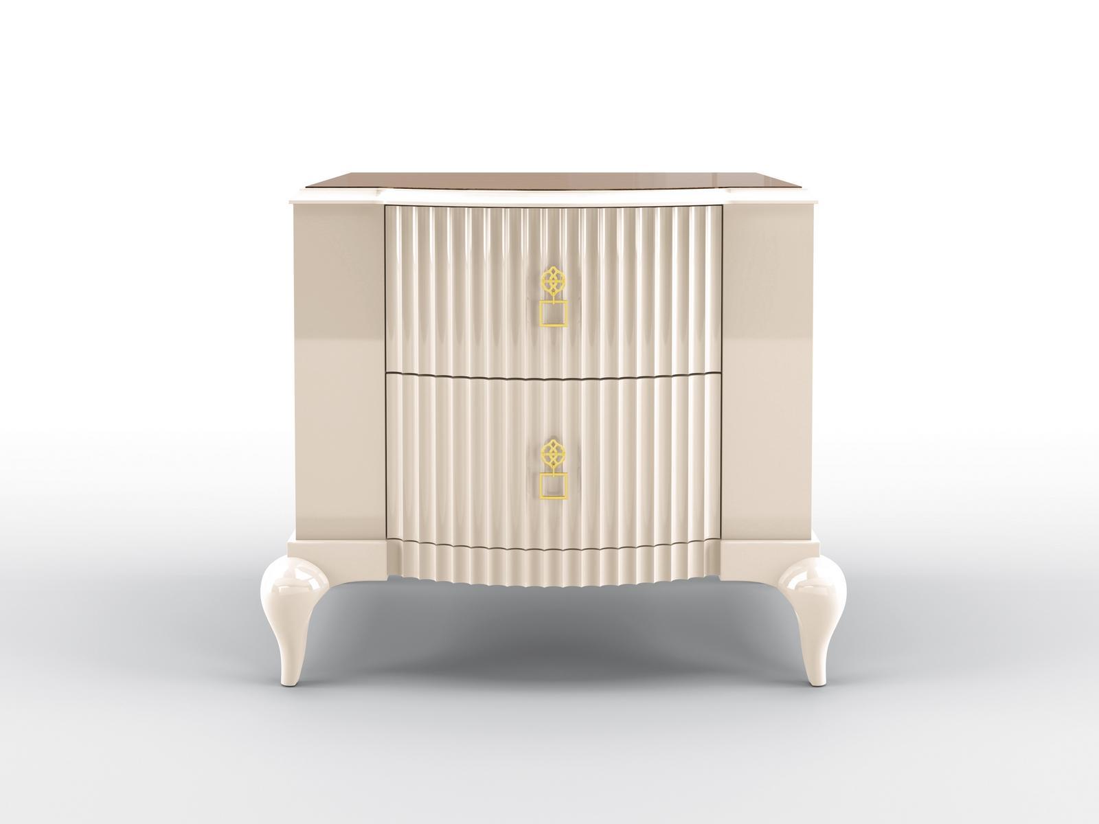 BUSTER Rectangular bedside table with drawers