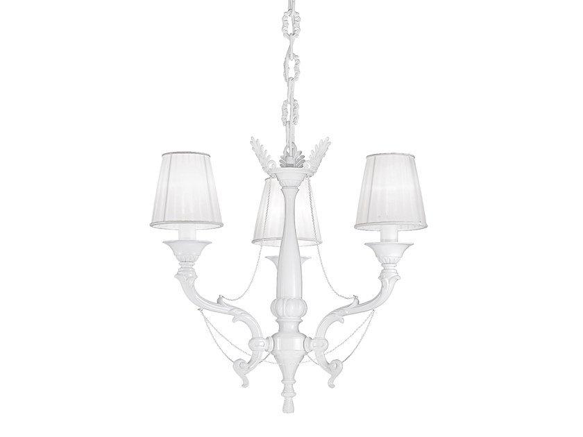 GINEVRA 859/3 White lacquered chandelier with shades