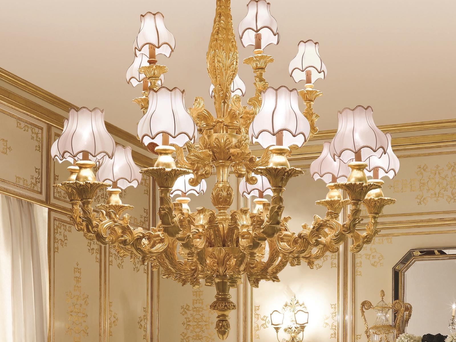 OPERA Gold leaf chandelier
