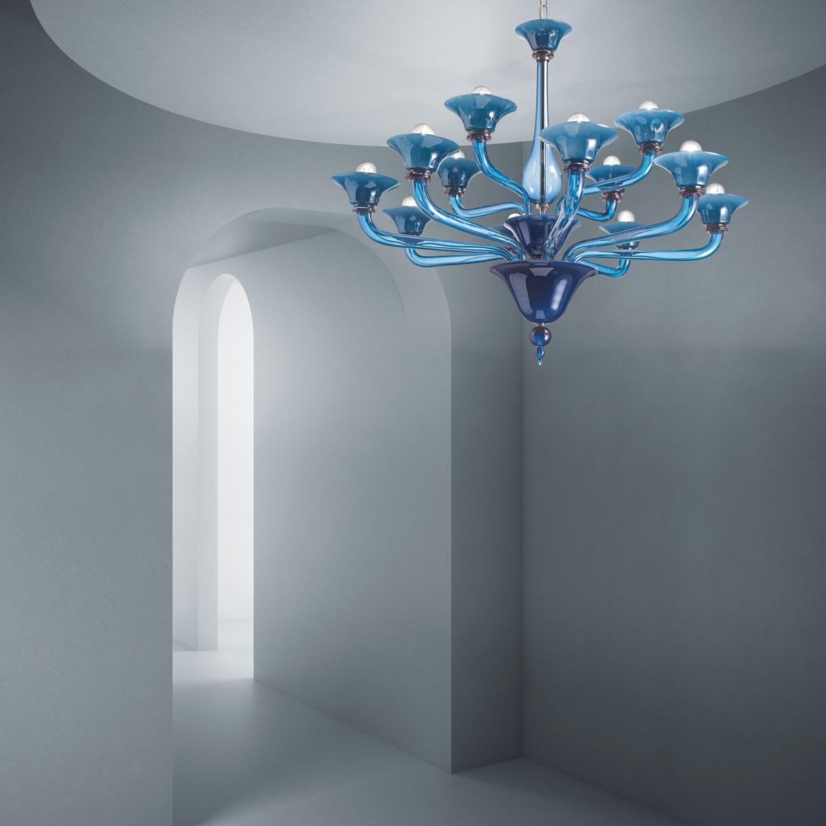 CORNER Glass chandelier
