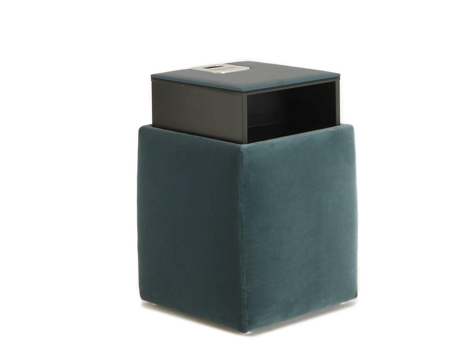 ARES Storage fabric pouf with docking station