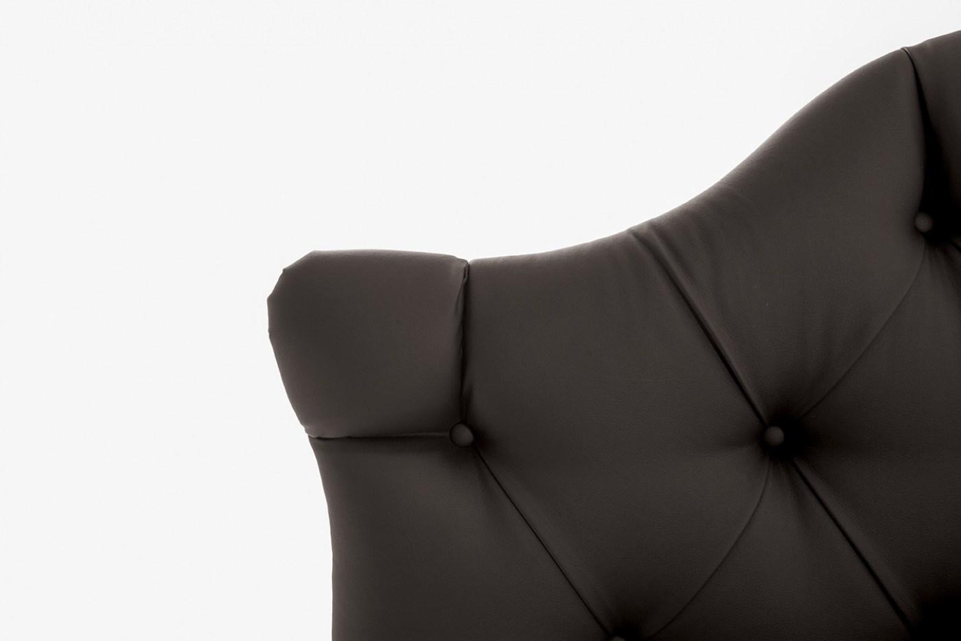 VENEZIANO Leather double bed with tufted headboard