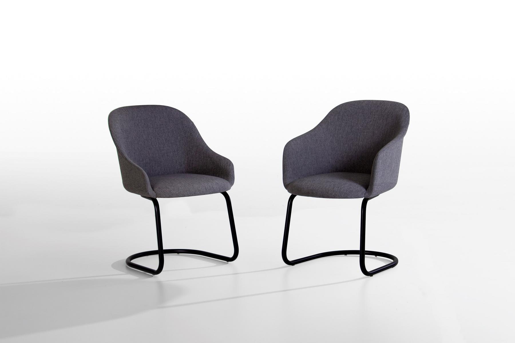 LYZ 918 PUI Cantilever upholstered fabric easy chair with armrests