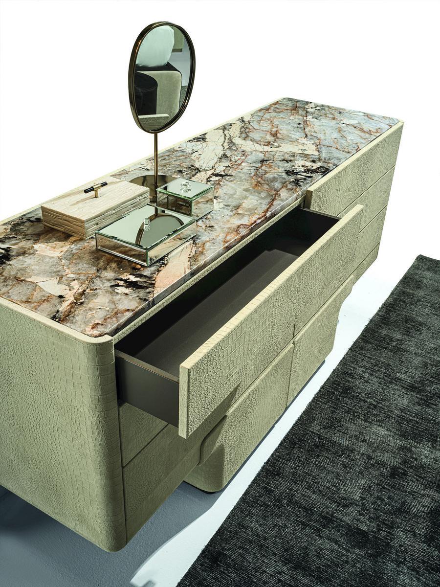 DO Rectangular metal chest of drawers with integrated handles